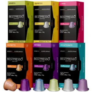 Nespresso coffee capsules and pods